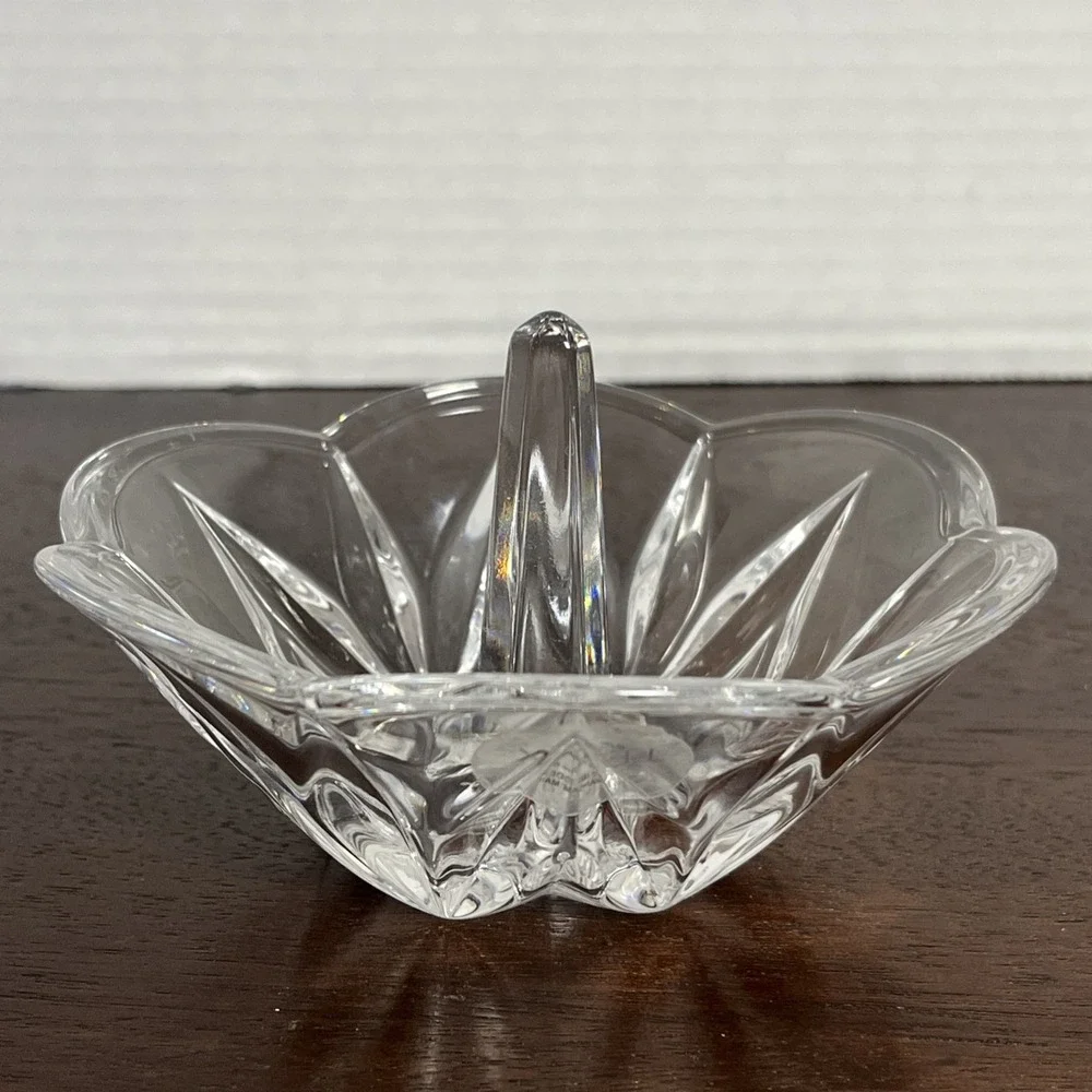 Lenox Lead Crystal Ring Holder Jewelry Glass Petal Trinket Dish Original Sticker